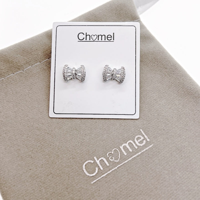 Ribbon Cubic Zirconia Earring - CHOMEL