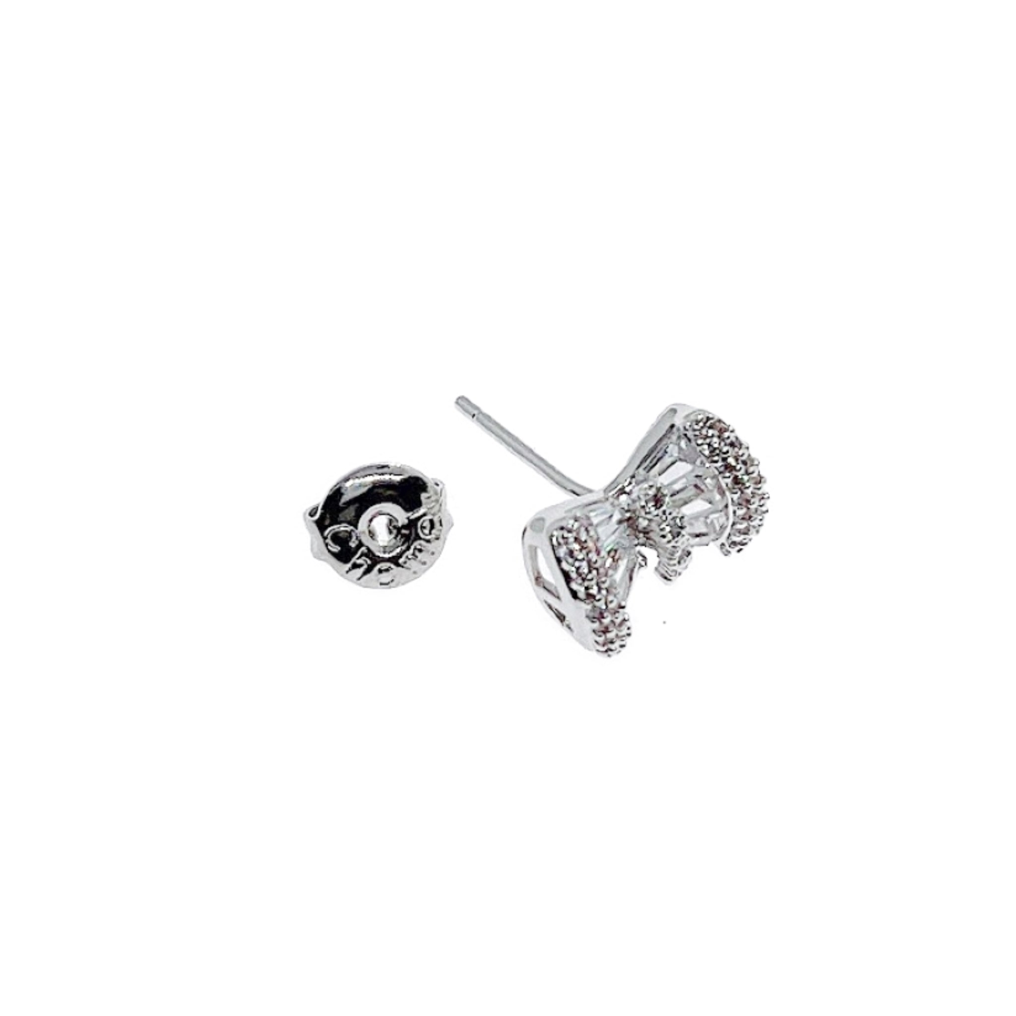 Ribbon Cubic Zirconia Earring - CHOMEL