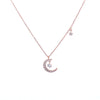 Moon & Star Cubic Zirconia Necklace