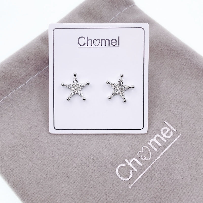 Star Cubic Zirconia Earrings.