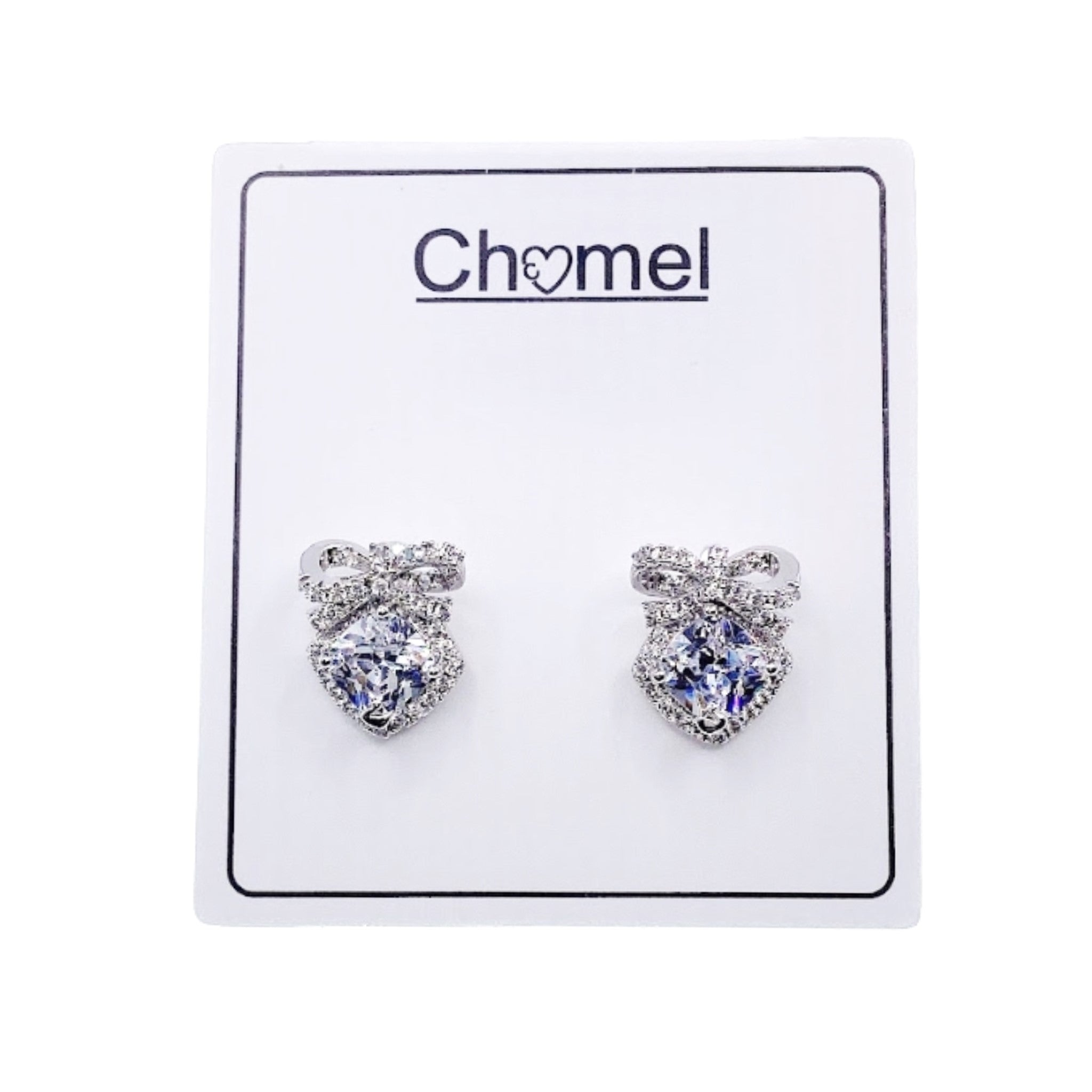 Ribbon Cubic Zirconia Earrings.