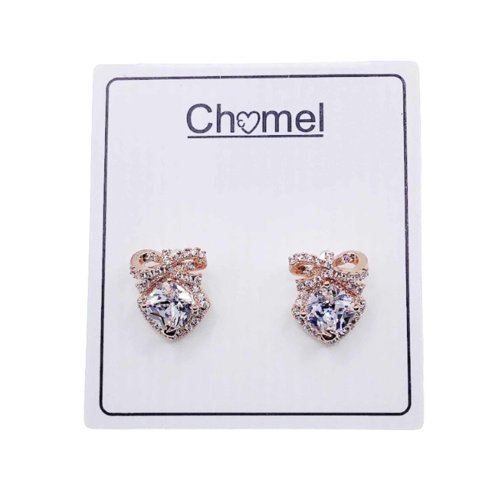 Ribbon Cubic Zirconia Earrings.