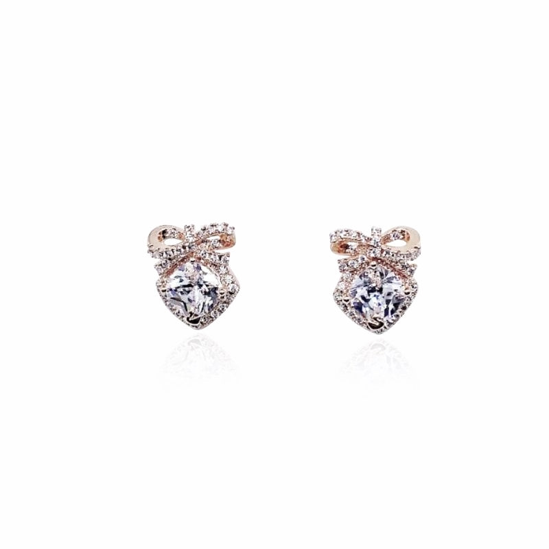 Ribbon Cubic Zirconia Earrings.