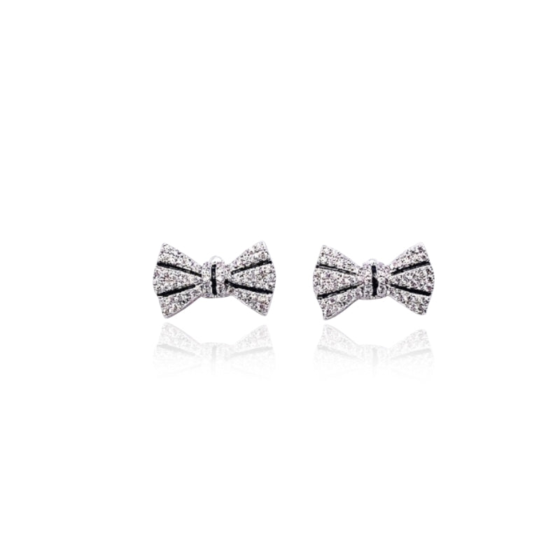 Ribbon Cubic Zirconia Earring.