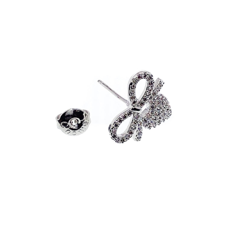 Ribbon Heart Cubic Zirconia Earring.