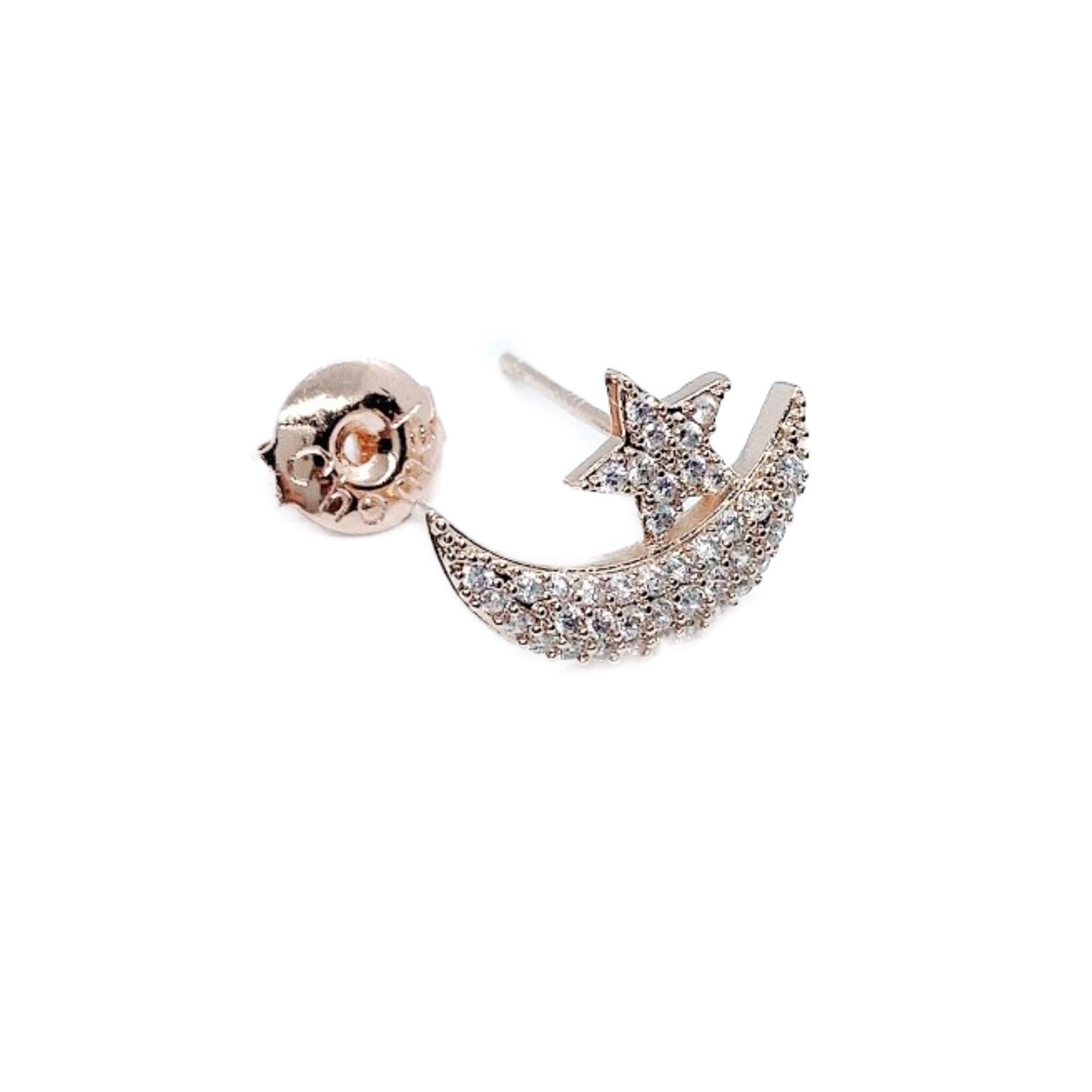 Moon & Star Cubic Zirconia Earrings.