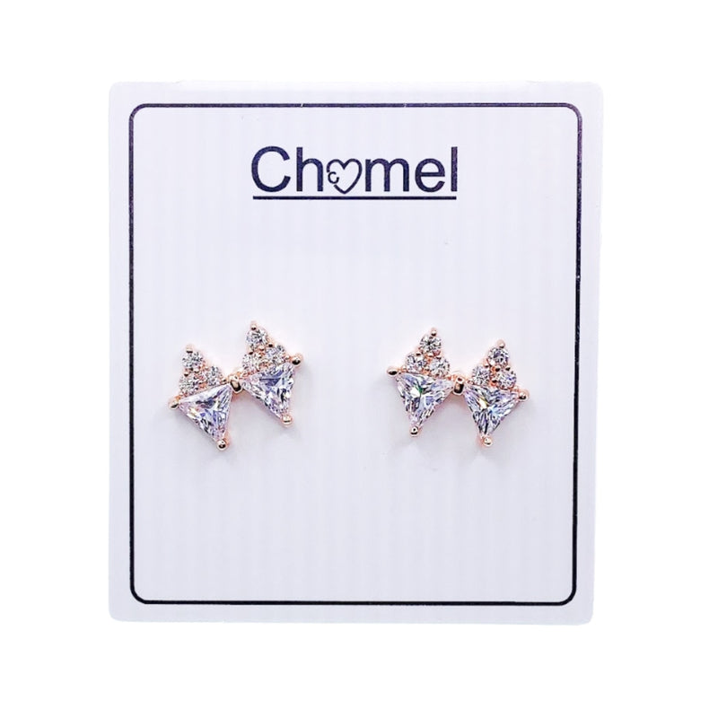 Ribbon Cubic Zirconia Earrings.