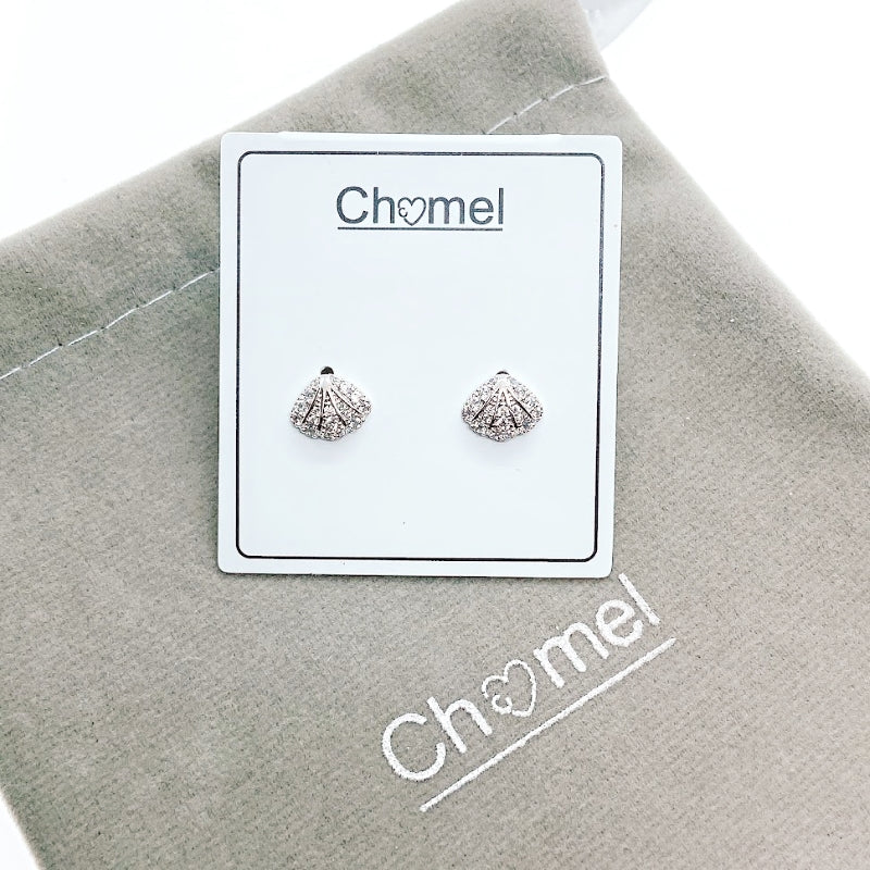 Shell Cubic Zirconia Earrings.