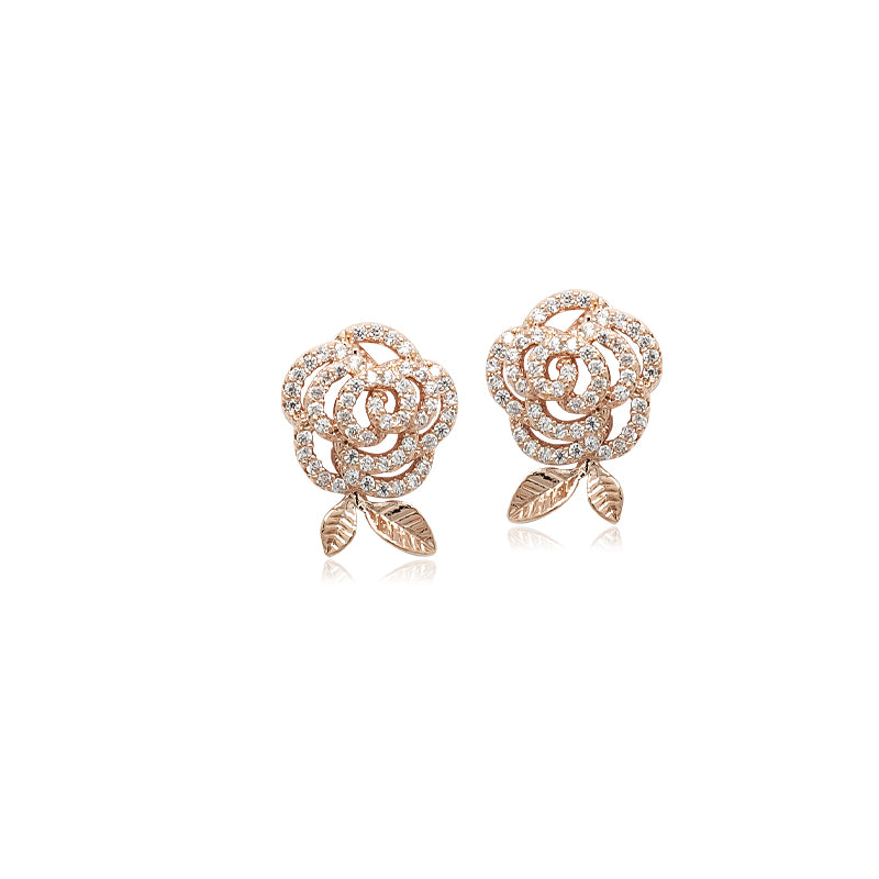 Flower Cubic Zirconia Earrings.