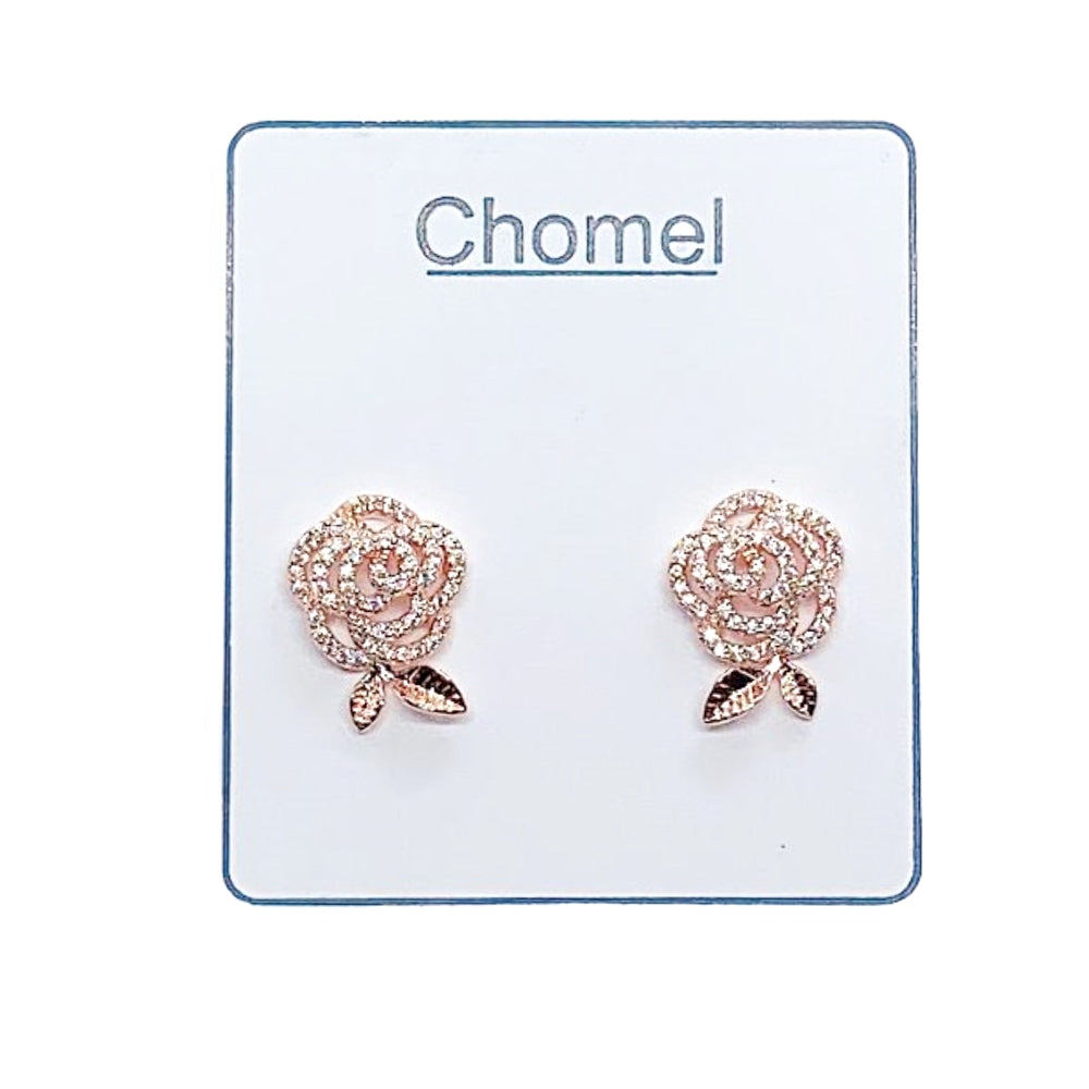 Flower Cubic Zirconia Earrings - CHOMEL