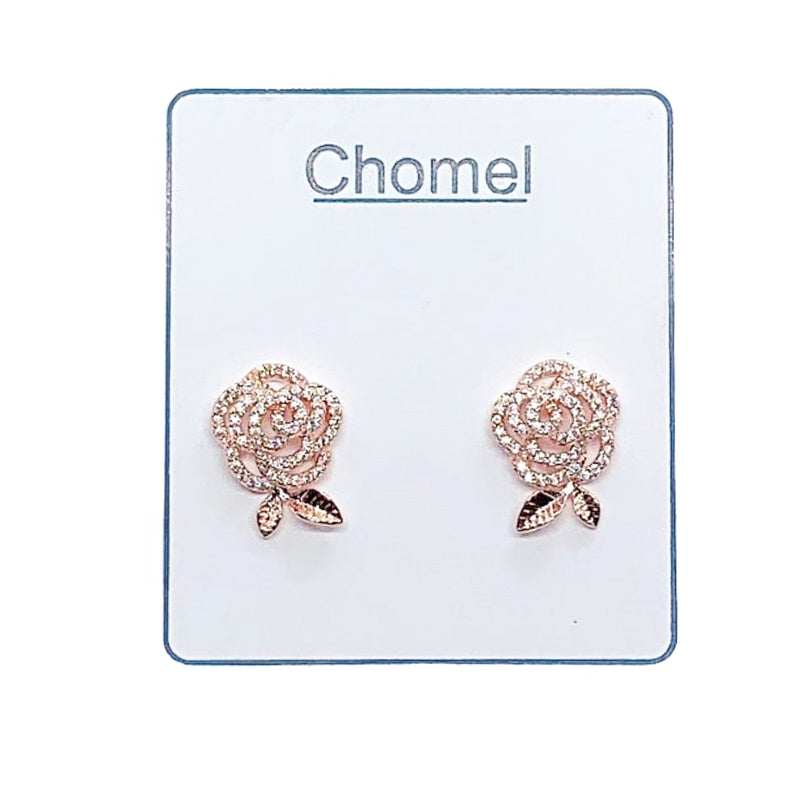 Flower Cubic Zirconia Earrings - CHOMEL