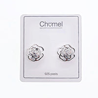 Flower Cubic Zirconia Earrings - CHOMEL