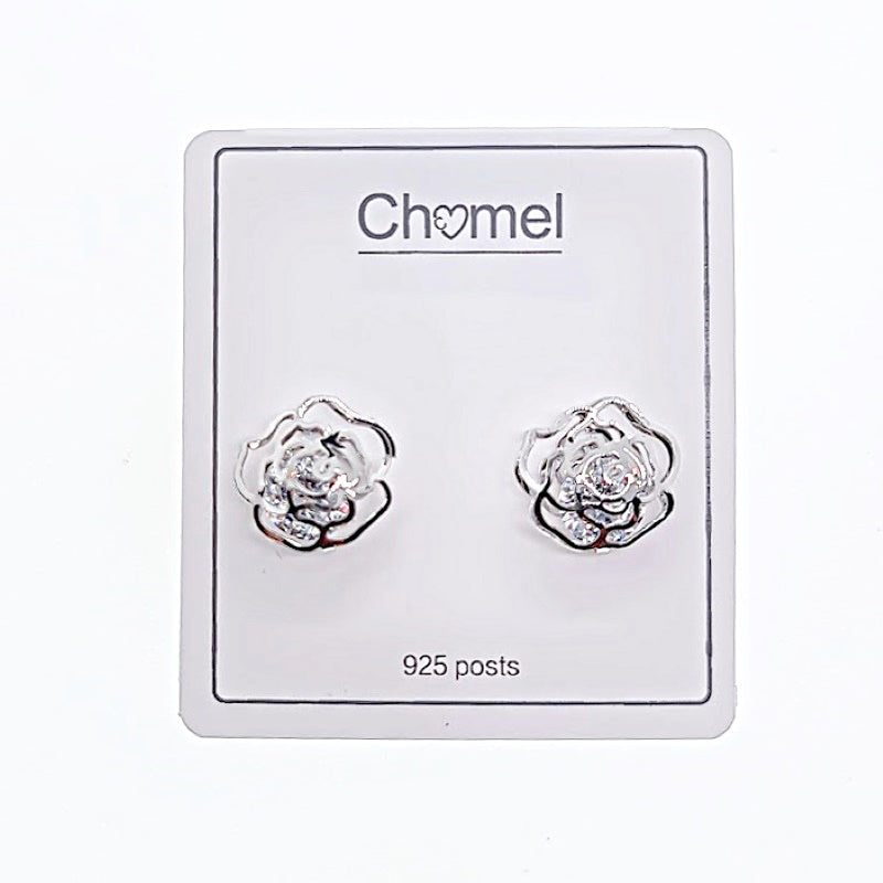 Flower Cubic Zirconia Earrings - CHOMEL