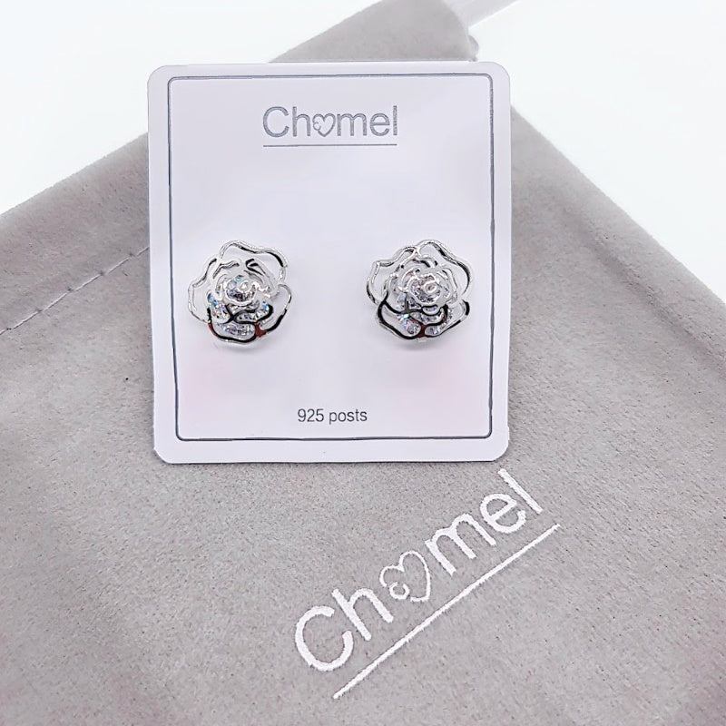 Flower Cubic Zirconia Earrings - CHOMEL