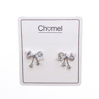 Ribbon Cubic Zirconia Earrings - CHOMEL