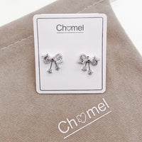 Ribbon Cubic Zirconia Earrings - CHOMEL