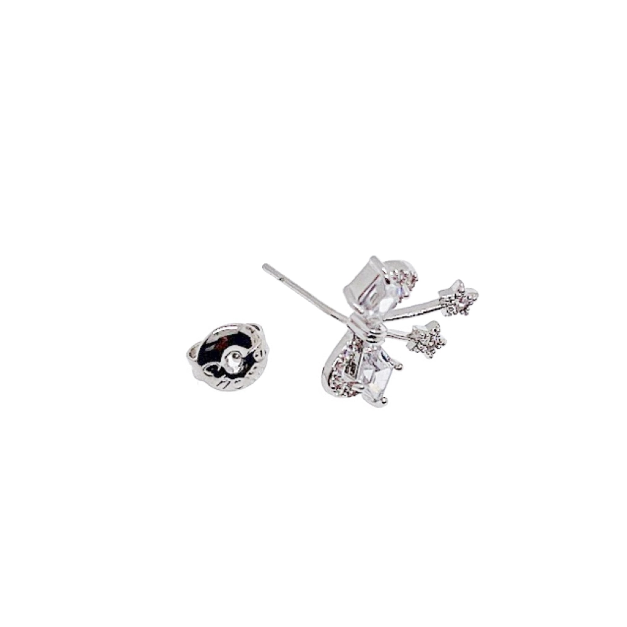 Ribbon Cubic Zirconia Earrings - CHOMEL
