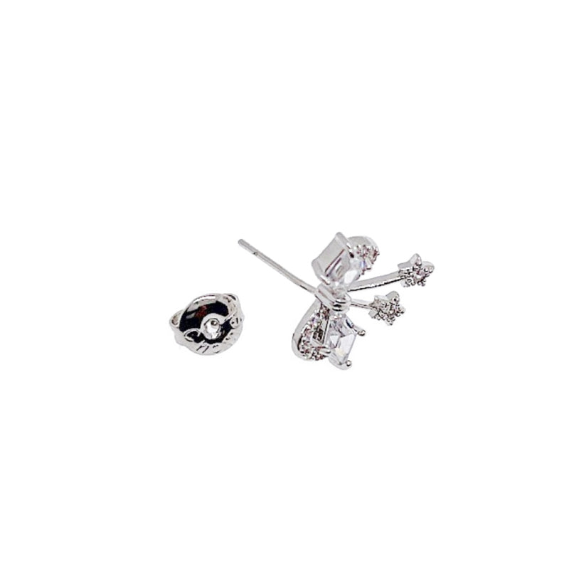 Ribbon Cubic Zirconia Earrings - CHOMEL