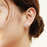 Ribbon Cubic Zirconia Earrings - CHOMEL