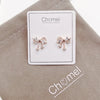 Ribbon Cubic Zirconia Earrings - CHOMEL