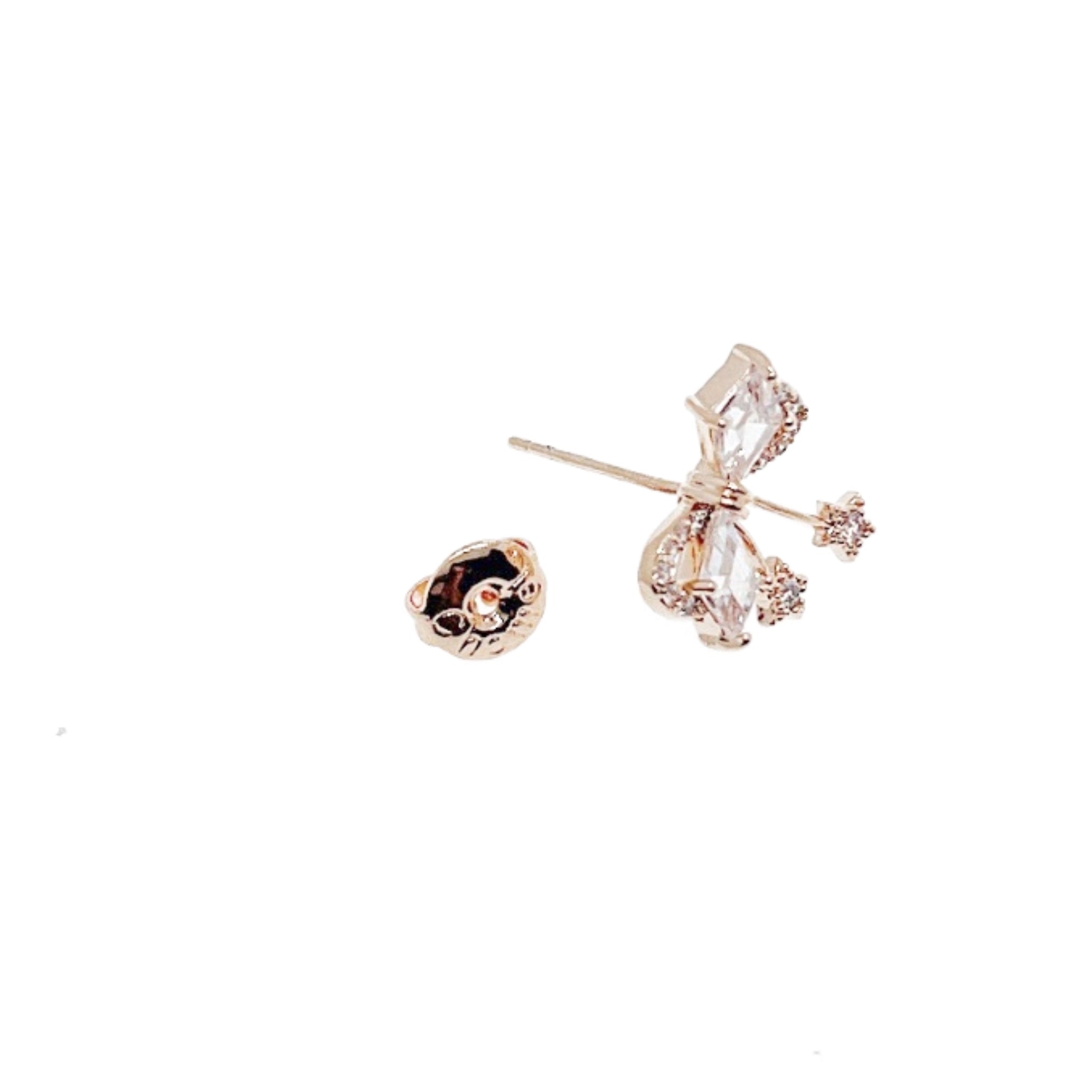 Ribbon Cubic Zirconia Earrings - CHOMEL