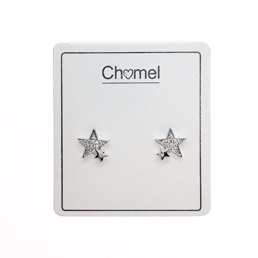 Star Cubic Zirconia Stud Earrings - CHOMEL