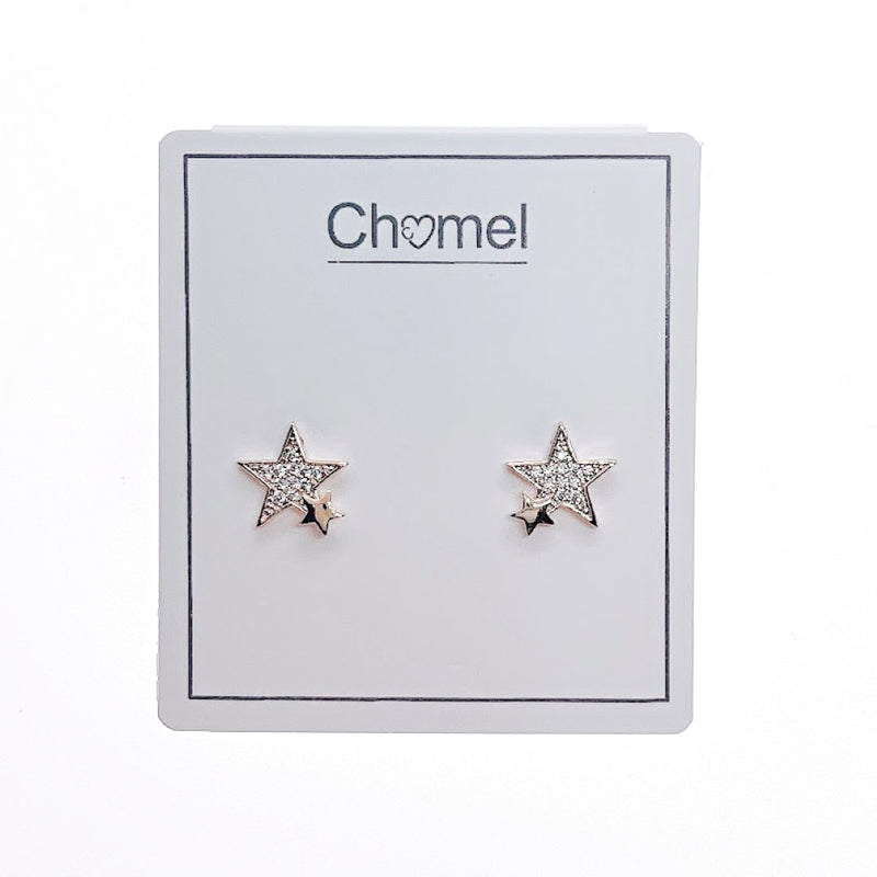 Star Cubic Zirconia Stud Earrings - CHOMEL