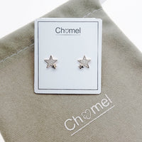 Star Cubic Zirconia Stud Earrings - CHOMEL