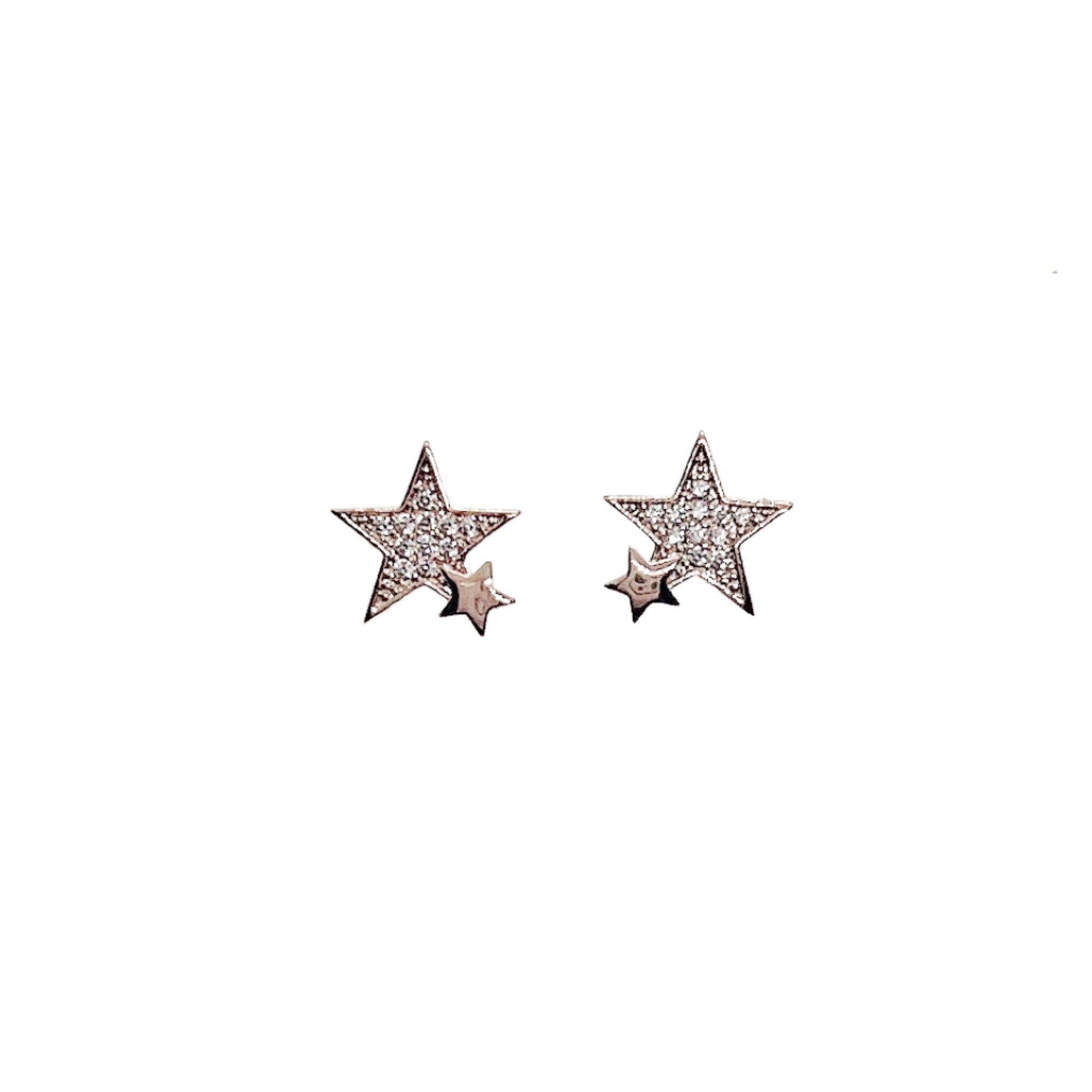 White gold star stud earrings sale