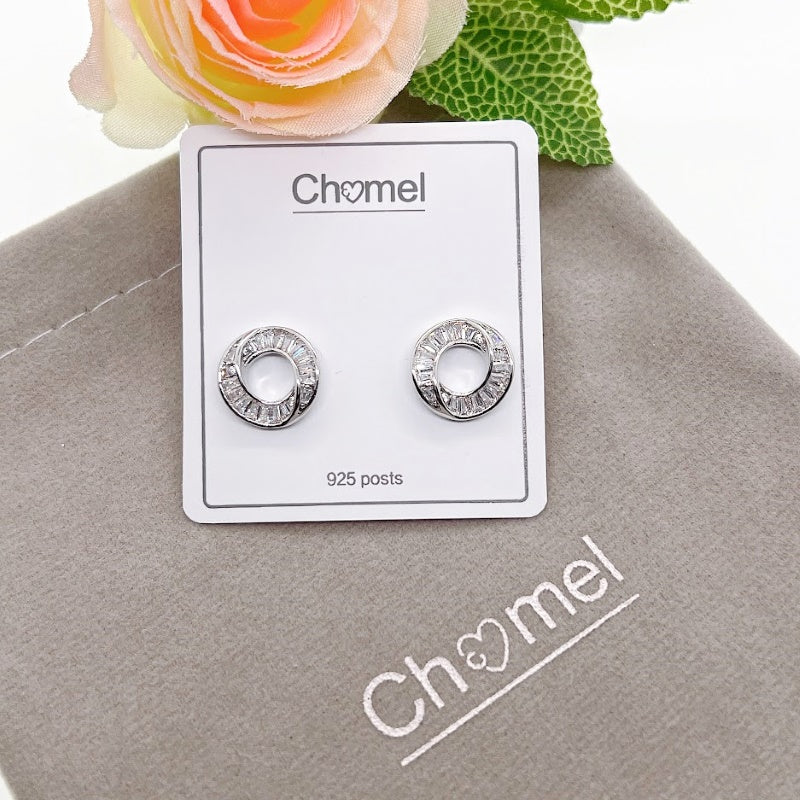 Round Cubic Zirconia Earrings - CHOMEL