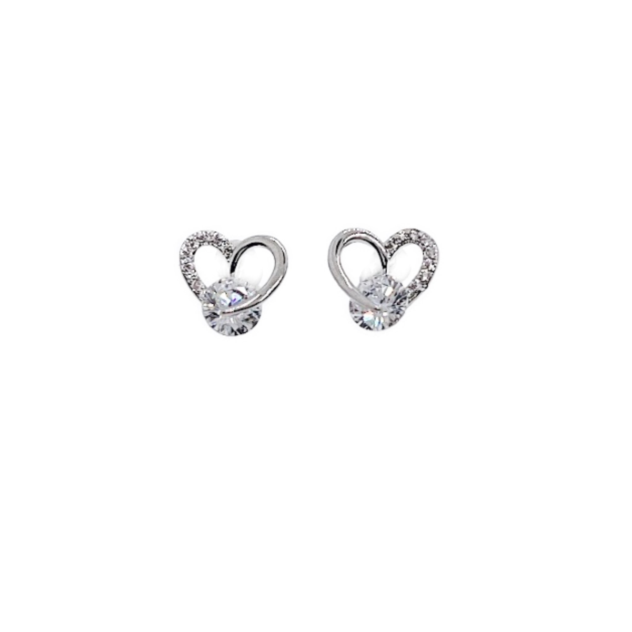 Heart Cubic Zirconia Earrings - CHOMEL