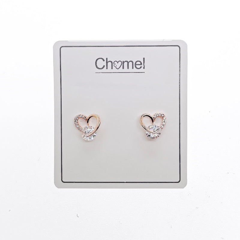 Heart Cubic Zirconia Earrings - CHOMEL