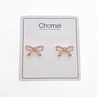 Ribbon Cubic Zirconia Earrings - CHOMEL