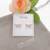 Ribbon Cubic Zirconia Earrings - CHOMEL