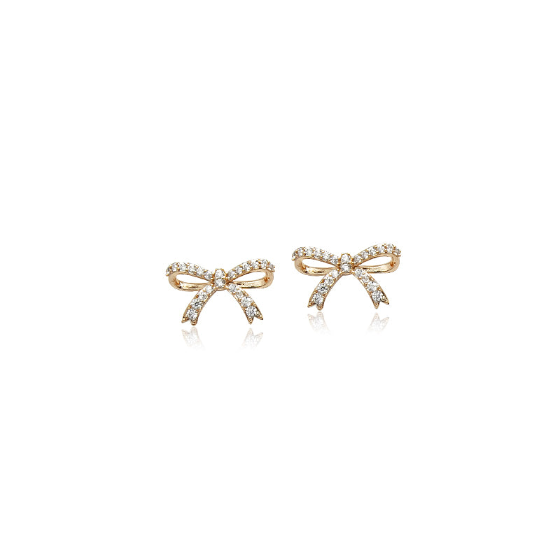 Ribbon Cubic Zirconia Earrings - CHOMEL