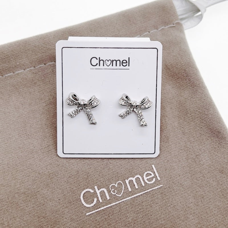 Ribbon Cubic Zirconia Earring - CHOMEL