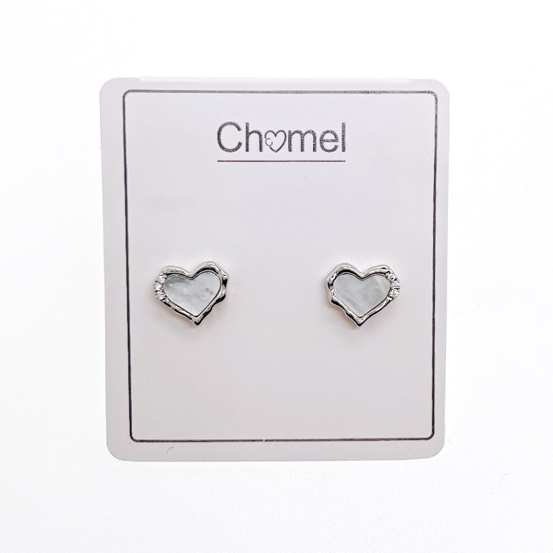 Heart Mother of Pearl Earrings - CHOMEL