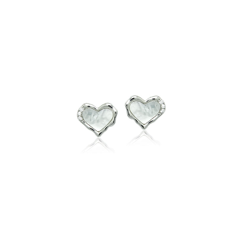 Heart Mother of Pearl Earrings - CHOMEL