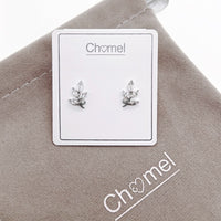 Leaf Cubic Zirconia Earrings - CHOMEL