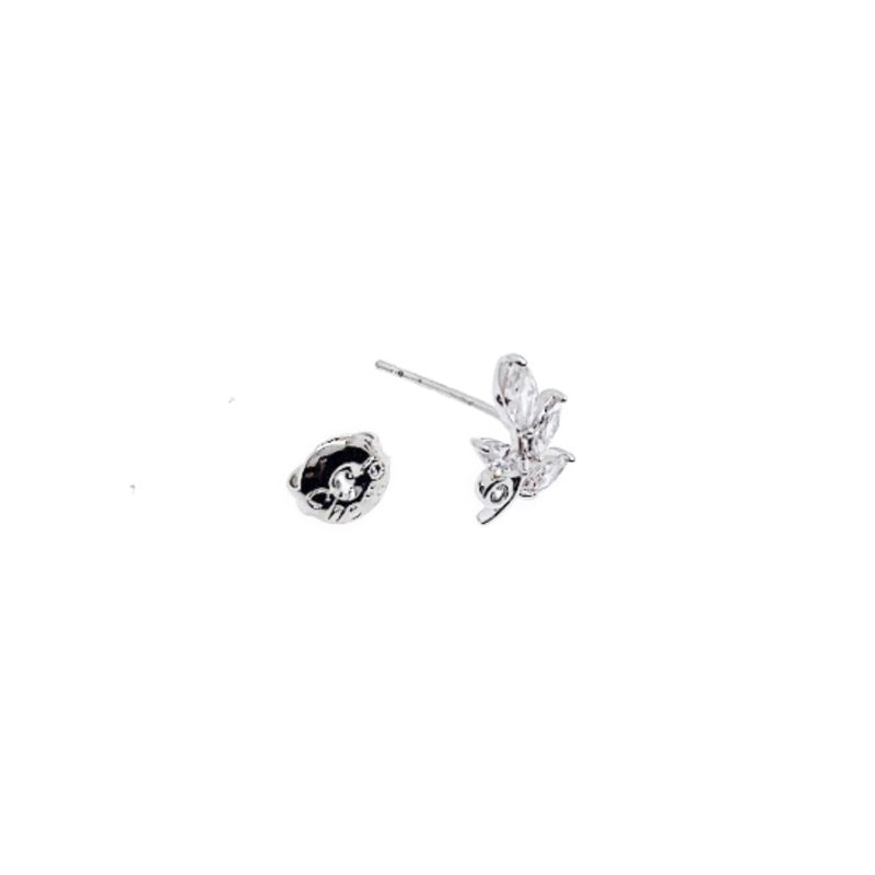 Leaf Cubic Zirconia Earrings - CHOMEL