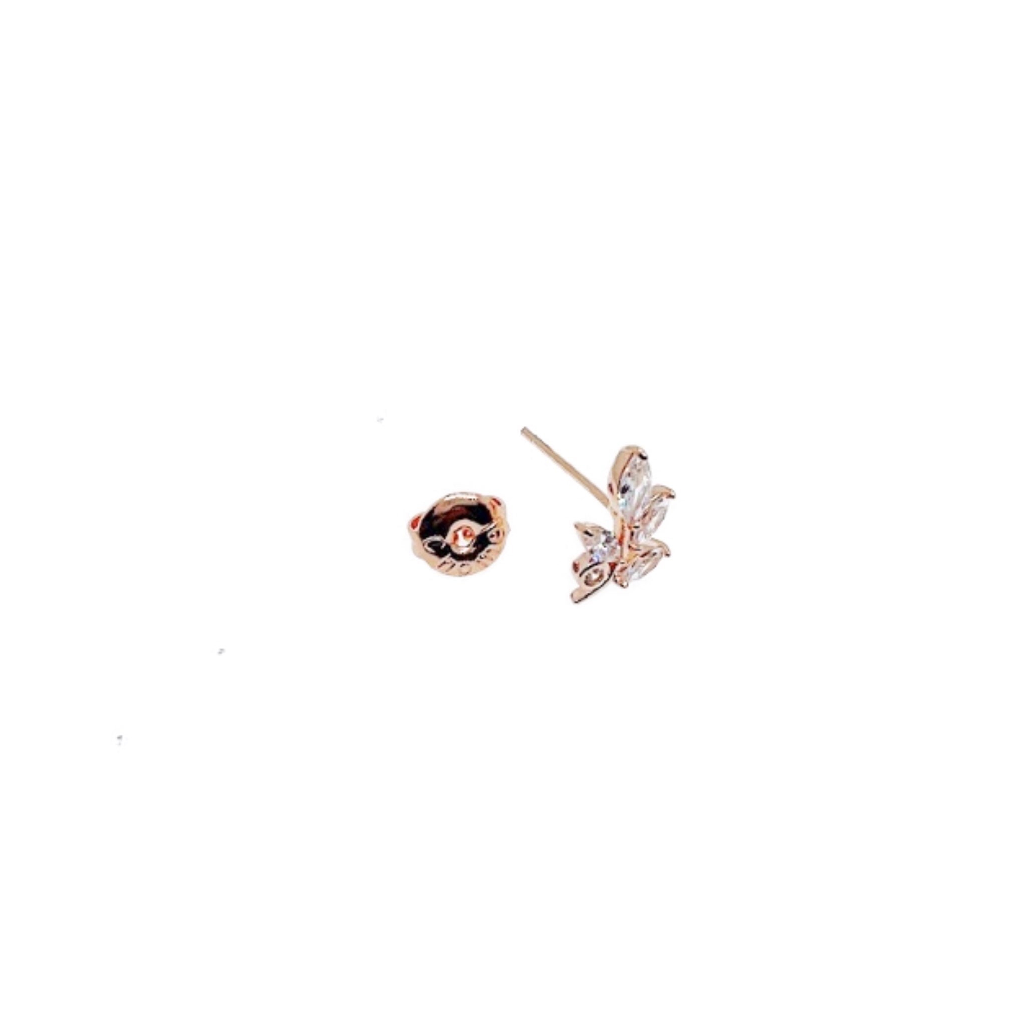 Leaf Cubic Zirconia Earrings - CHOMEL