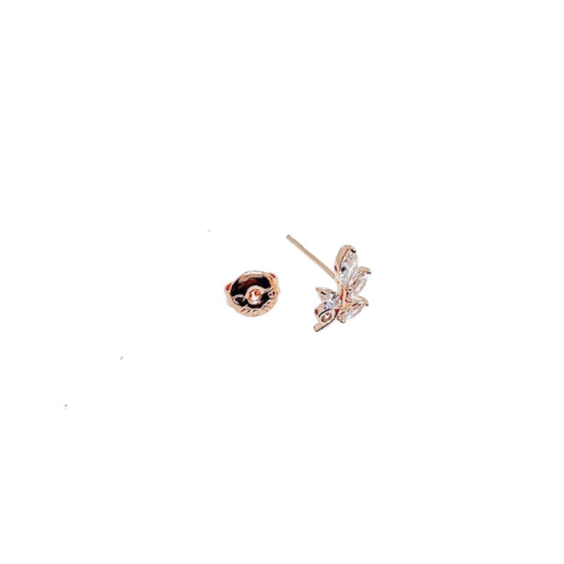 Leaf Cubic Zirconia Earrings - CHOMEL