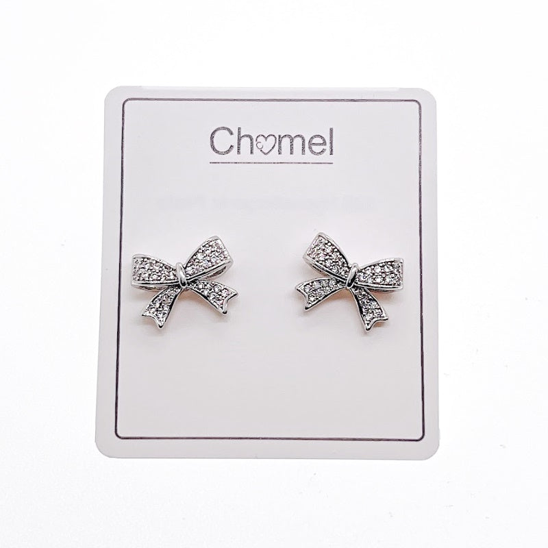 Ribbon Cubic Zirconia Earrings - CHOMEL