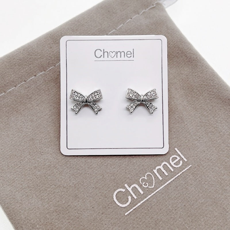 Ribbon Cubic Zirconia Earrings - CHOMEL