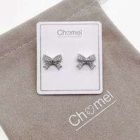 Ribbon Cubic Zirconia Earrings - CHOMEL