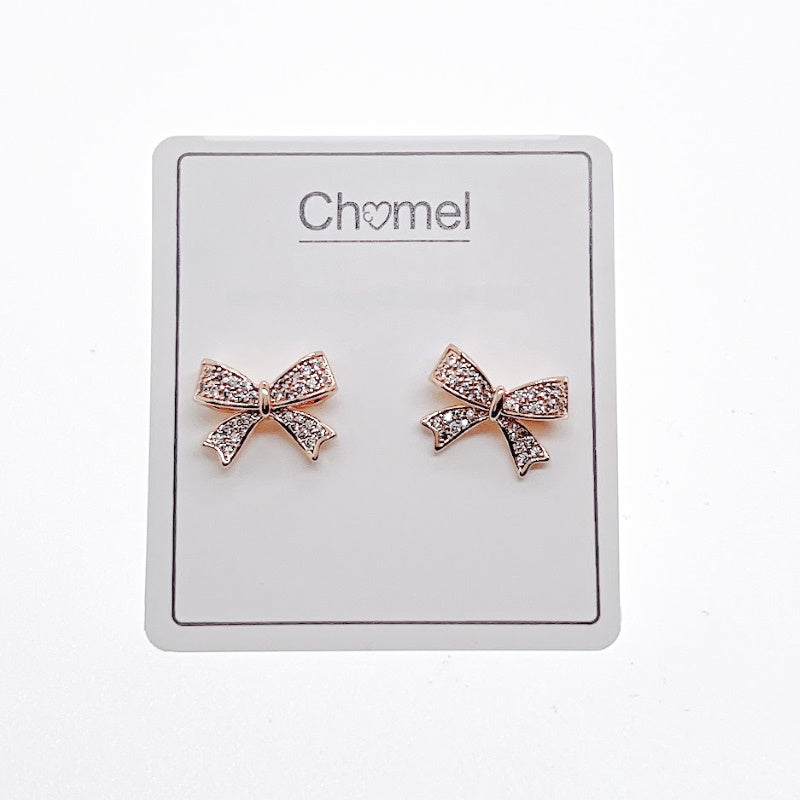 Ribbon Cubic Zirconia Earrings - CHOMEL