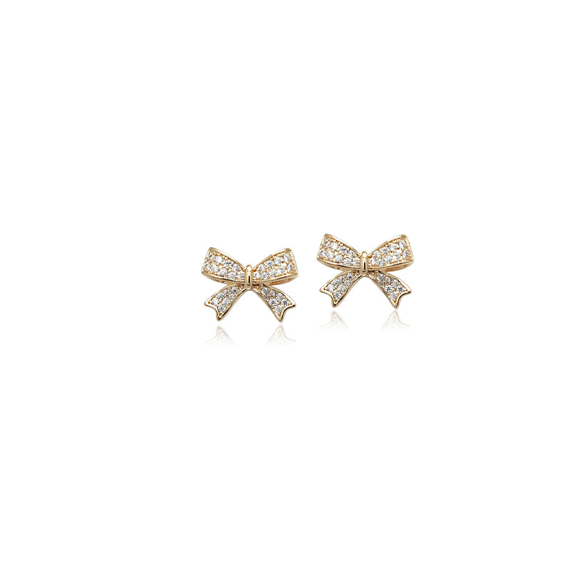 Ribbon Cubic Zirconia Earrings - CHOMEL