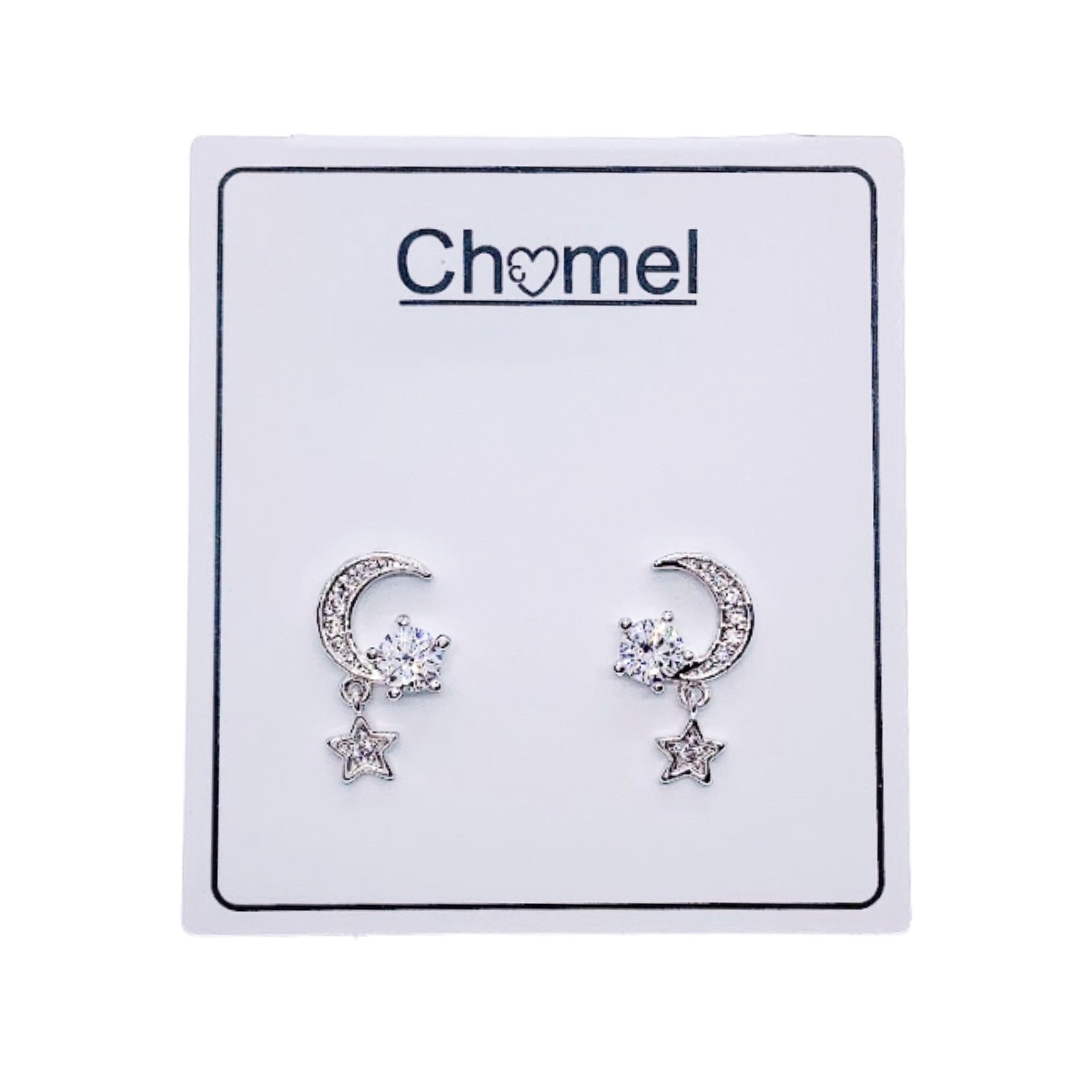 Moon & Star Cubic Zirconia Earrings.