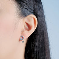 Moon & Star Cubic Zirconia Earrings.