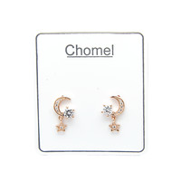 Moon & Star Cubic Zirconia Earrings.